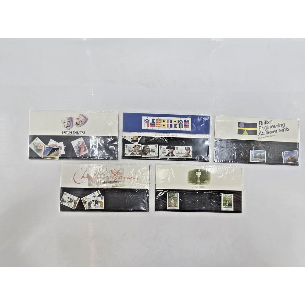 5 Great Britain MNH Stamp Presentation Packs - 1980's- 132, 134, 136, 144 & 146